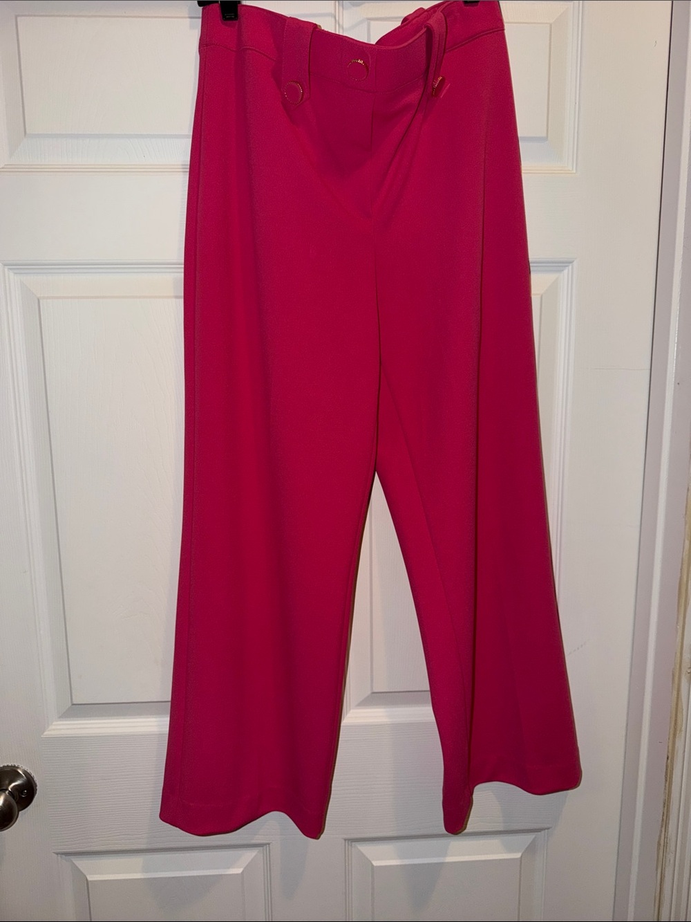 Jules & Leopold Women's Vibrant Hot Pink Pants with Gold accent buttons